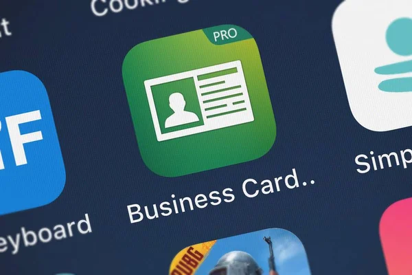 London United Kingdom September 2018 Screenshot Business Card Scanner Pro — Stock Photo, Image