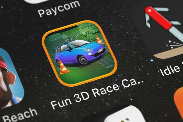 Лондон Великобритания Сентября 2018 Года Скриншот Игры Fun Race Car — стоковое фото