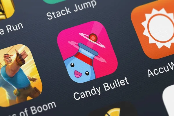 Londres Reino Unido Outubro 2018 Ícone Aplicativo Móvel Candy Bullet — Fotografia de Stock