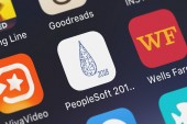 London, Vereinigtes Königreich - 30. September 2018: Screenshot der mobilen App peoplesoft 2018 von Dryrain Technologies.