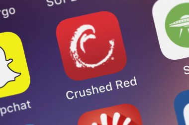 London, Büyük Britanya - 30 Eylül 2018: Screenshot-in hareket eden app ezilmiş kırmızı Levelup danışmanlık, Llc.