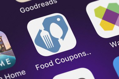 London, Büyük Britanya - 01 Ekim 2018: ekran görüntüsü Buyvia, Llc's mobil app yiyecek kuponları, restoranlar App.