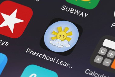 London, Büyük Britanya - 30 Eylül 2018: yakın çekim çekim bir iphone okul öncesi öğrenme eğlenceli uygulama simgesine Rosimosi LLC.