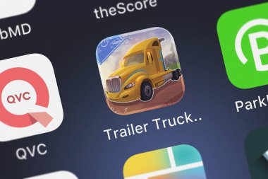 London, Büyük Britanya - 01 Ekim 2018: ekran görüntüsü, G.P. İthalat A.ş.'in mobil app römork kamyon köprü Madness Lite.