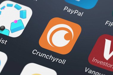 London, Büyük Britanya - 30 Eylül 2018: Screenshot-in Ellation, A.ş.'in mobil uygulaması Crunchyroll - her şeyi Anime.