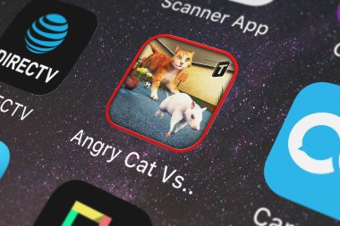 Tapinator, Inc kızgın Cat fare 2016 simgesinden bir iphone üzerinde Close-up London, Büyük Britanya - 30 Eylül 2018:.