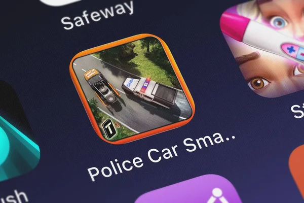 London United Kingdom September 2018 Police Car Smash 2017 Mobile — Stock Photo, Image