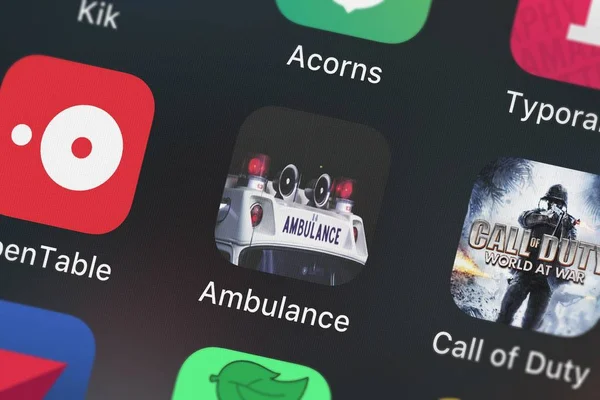 Londres Reino Unido Septiembre 2018 Icono Aplicación Móvil Ambulancia Apps — Foto de Stock