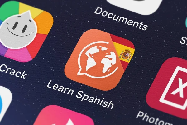 Londres Reino Unido Septiembre 2018 Learn Spanish Aplicación Móvil Language — Foto de Stock