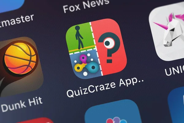 Londres Reino Unido Septiembre 2018 Primer Plano Quizcraze App Logos — Foto de Stock