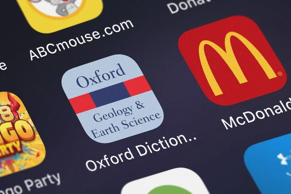 London Verenigd Koninkrijk September 2018 Oxford Dictionary Geology Mobiele App — Stockfoto