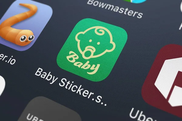 Londres Reino Unido Septiembre 2018 Captura Pantalla Del Baby Sticker — Foto de Stock
