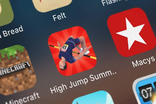 Лондон Великобритания Сентября 2018 Года Скриншот Мобильного Приложения High Jump — стоковое фото
