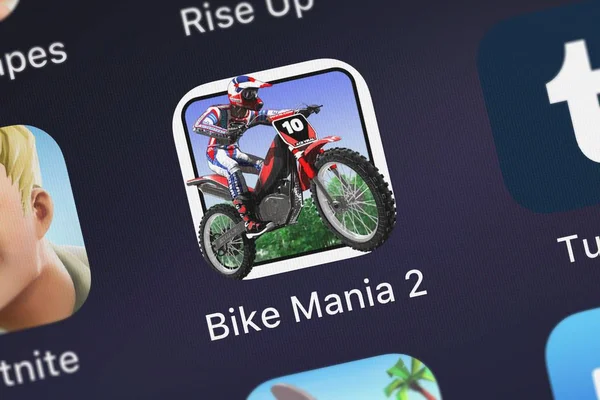 Londýn Velká Británie Září 2018 Screenshot Mobilní Aplikace Bike Mania — Stock fotografie