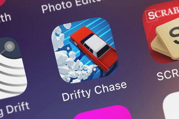 London United Kingdom September 2018 Drifty Chase Mobile App Crimson — Stock Photo, Image