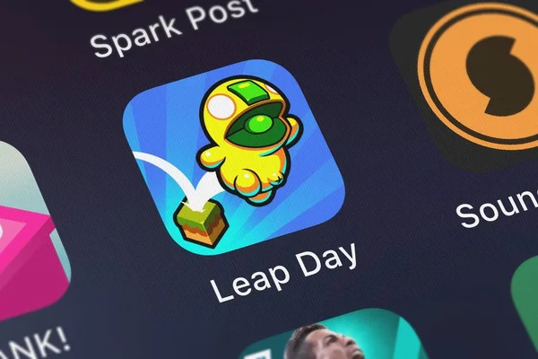 London Verenigd Koninkrijk September 2018 Leap Day Mobiele App Van — Stockfoto