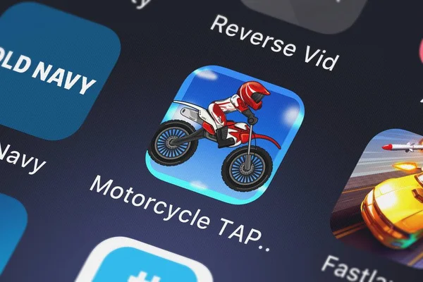 London Wielka Brytania Września 2018 Ikona Aplikacji Mobilnej Motocykl Tap — Zdjęcie stockowe