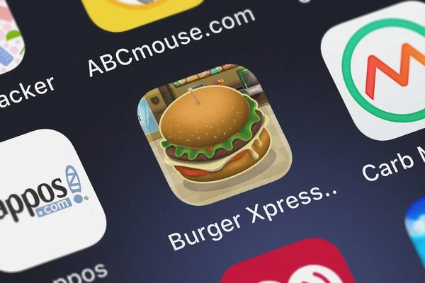 Londres Royaume Uni Septembre 2018 Application Mobile Burger Xpress Restaurant — Photo