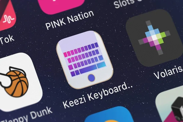 London United Kingdom September 2018 Screenshot Mobile App Keezi Keyboards — Stock Photo, Image