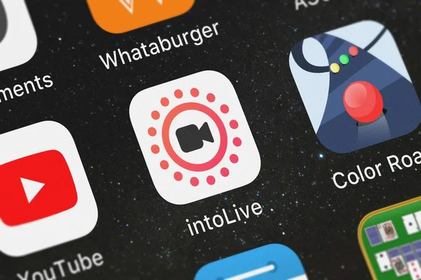Лондон Великобритания Сентября 2018 Года Скриншот Мобильного Приложения Intolive Live — стоковое фото