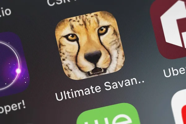 Londres Reino Unido Septiembre 2018 Icono Aplicación Móvil Ultimate Savanna — Foto de Stock