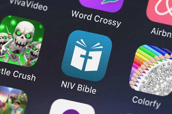 London Verenigd Koninkrijk September 2018 Niv Bible Mobiele App Van — Stockfoto
