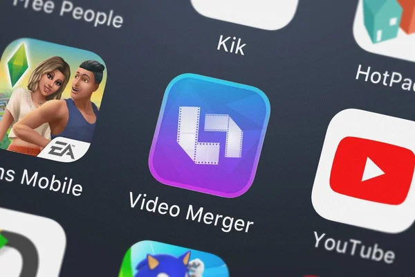 London United Kingdom September 2018 Screenshot Mobile App Video Merger — Stock Photo, Image