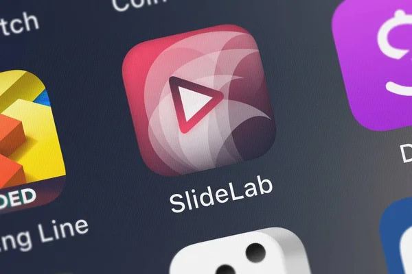 London Wielka Brytania Września 2018 Ikona Aplikacji Mobilnej Slidelab Dodać — Zdjęcie stockowe