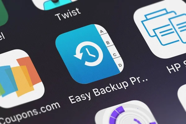 London Wielka Brytania Września 2018 Zbliżenie Easy Backup Pro Ikona — Zdjęcie stockowe