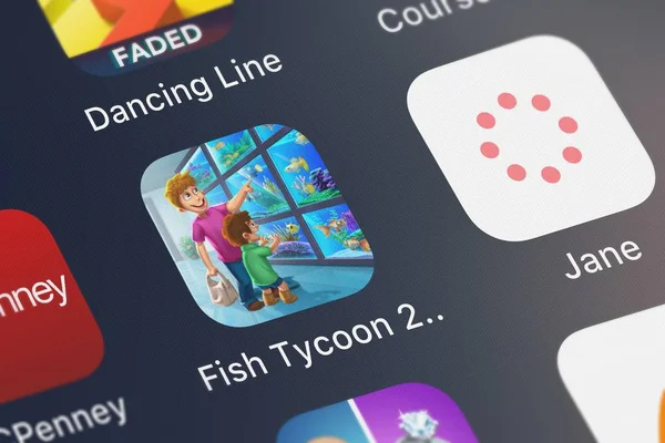 Лондон Великобритания Сентября 2018 Года Мобильное Приложение Fish Tycoon Virtual — стоковое фото