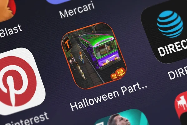 London Wielka Brytania Września 2018 Zbliżenie Halloween Party Bus Driver — Zdjęcie stockowe