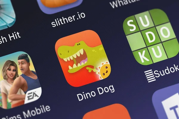 Londres Reino Unido Septiembre 2018 Icono Aplicación Móvil Dino Dog — Foto de Stock