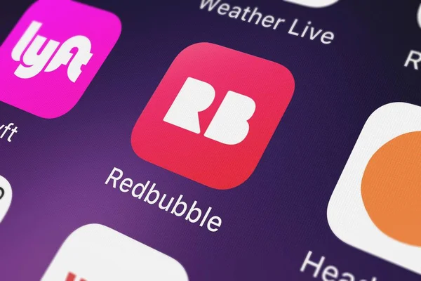 Londres Reino Unido Octubre 2018 Icono Aplicación Móvil Redbubble Redbubble — Foto de Stock