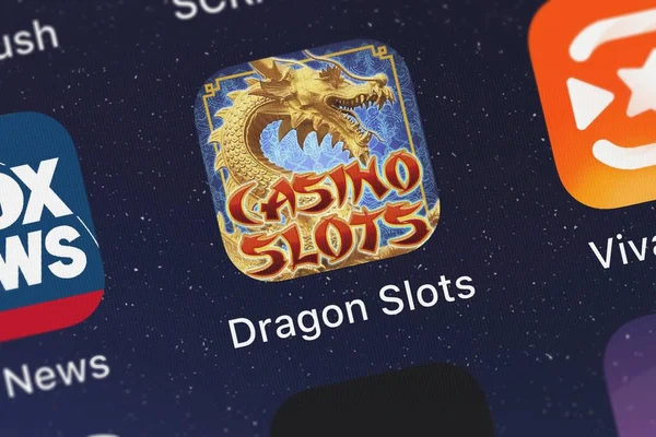 Londres Reino Unido Octubre 2018 Icono Aplicación Móvil Dragon Slots — Foto de Stock