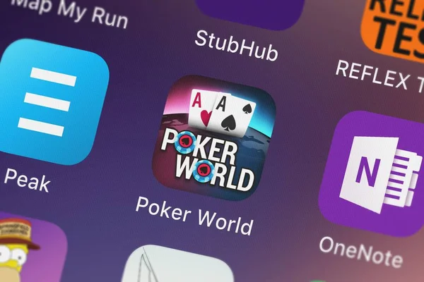 Londres Reino Unido Octubre 2018 Poker World Aplicación Móvil Poker — Foto de Stock