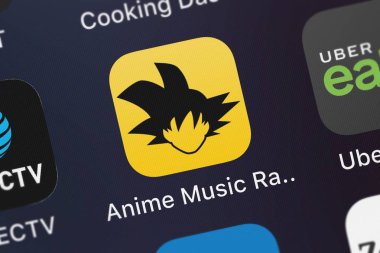 London, Büyük Britanya - 02 Ekim 2018: ekran görüntüsü, sonsuz dalga Media, Llc's mobil app Anime müzik radyo.
