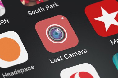 London, Büyük Britanya - 01 Ekim 2018: yakın çekim çekim Asn Group Llc son kamera uygulaması simgesini bir iphone üzerinde.