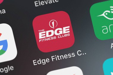 London, Büyük Britanya - 02 Ekim 2018: yakın çekim çekim Netpulse A.ş.'in popüler uygulaması Edge spor kulüpleri..