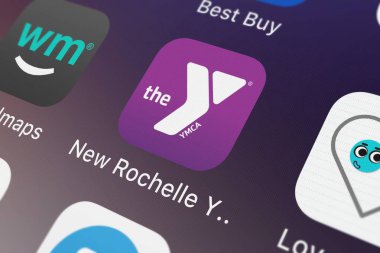 London, United Kingdom - October 02, 2018: Screenshot of the mobile app New Rochelle YMCA from Netpulse Inc.. clipart