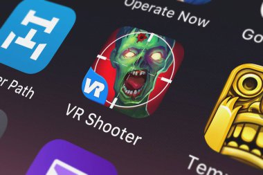 London, Büyük Britanya - 01 Ekim 2018: Screenshot Vr shooter: zombi shooter bir iphone üzerinde Ae cep simgesinden karton hareket eden app için.