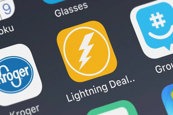 Londres Reino Unido Octubre 2018 Aplicación Móvil Lightning Deals Reminder — Foto de Stock