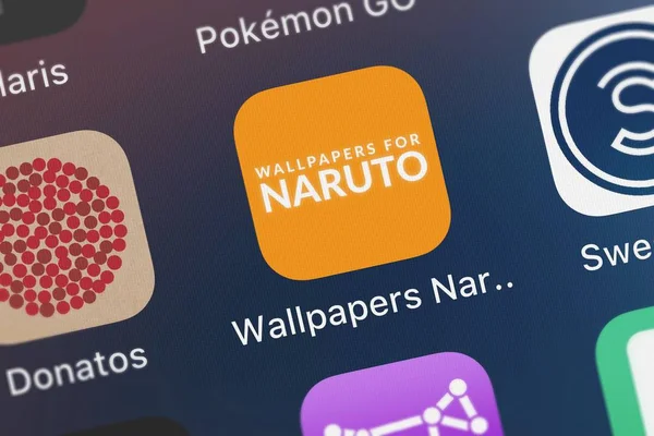 Londýn Velká Británie Října 2018 Edition Naruto Tapety Mobilní Aplikace — Stock fotografie