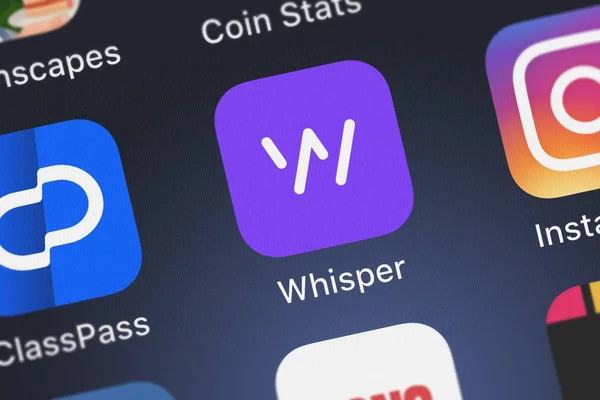 London United Kingdom Oktober 2018 Screenshot Der Mobilen App Whisper — Stockfoto
