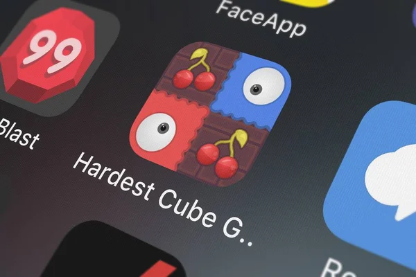 Londra Regno Unito Ottobre 2018 Applicazione Mobile Cube Game Più — Foto Stock