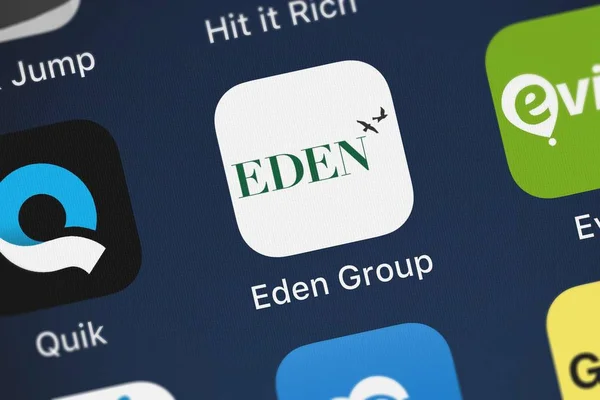 London Egyesült Királyság Október 2018 Eden Csoport Mobil App Ból — Stock Fotó