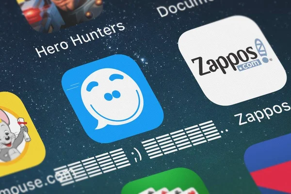 London, Büyük Britanya - 02 Ekim 2018: simge ;) Nayer Abu Soud bir iPhone üzerinden mobil App. 