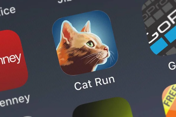 Londres Reino Unido Octubre 2018 Icono Aplicación Móvil Cat Run — Foto de Stock