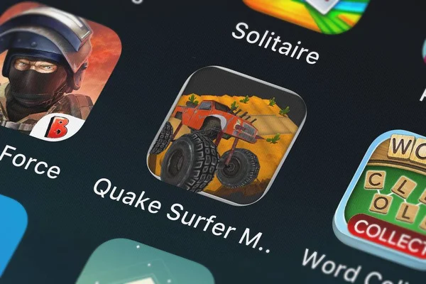 London Wielka Brytania Października 2018 Zrzut Ekranu Aplikacji Mobilnej Quake — Zdjęcie stockowe