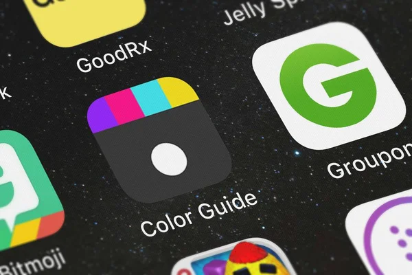 London United Kingdom October 2018 Screenshot Mobile App Color Guide — Stock Photo, Image