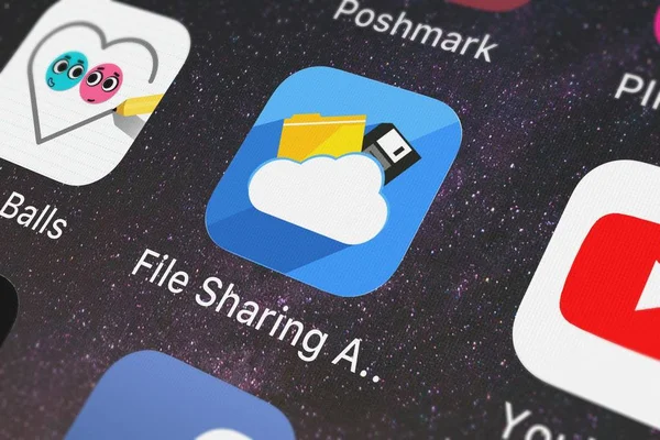 London Verenigd Koninkrijk Oktober 2018 File Sharing App Mobiele App — Stockfoto